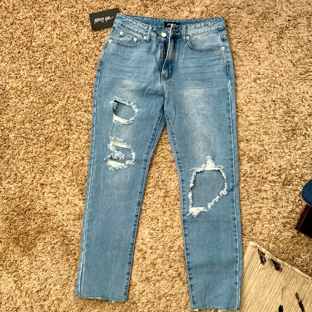 Brand New Nasty Gal Distressed Jeans